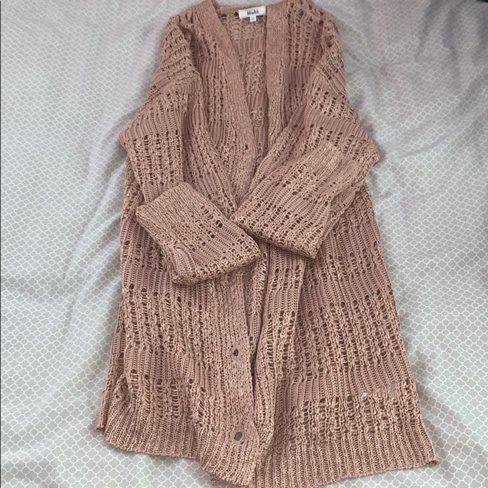 mudd light pink cardigan with buttons